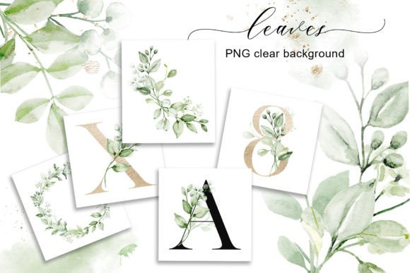 Download Leaves Clipart Set, Alphabet Png. - Alphabet Collection