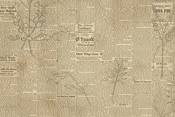 Download Antique Newspaper Botanical Overlay Art - Botanical Collection