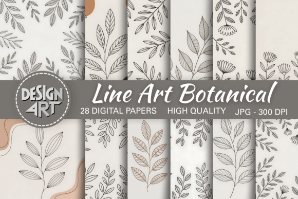 Download Line Art Botanical Background - Botanical Collection