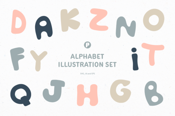 Download Fatty Abstract Alphabet Illustration Set - Alphabet Collection