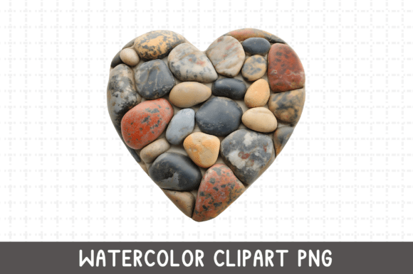 Download Pebble Shape Heart Watercolor PNG - Pebble Collection